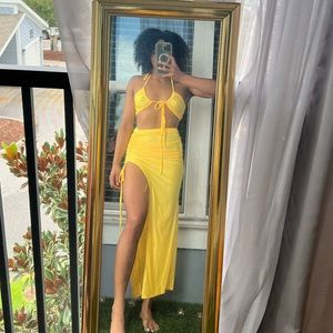 Cross cross tie backless Skirt set